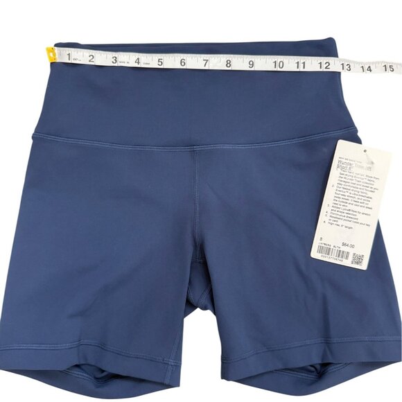 Lululemon Wunder Train HR Short 6" Womens Size 8 High-Rise Everlux Blue NEW - Picture 4 of 7
